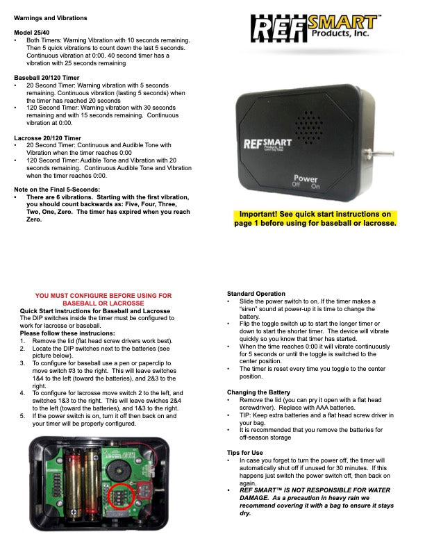 Ref Smart Time Ref Smart Universal Game Day Timer – Officials Equipment